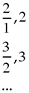Math images: 2 over 1 comma 2; then 3 over 2 comma 3; then and so on.