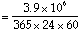 Fraction of previous answer of 3.9 million babies per year divided by the number of minutes in a year.