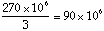 Fraction of 270 million divided by 3 to yield 90 million.